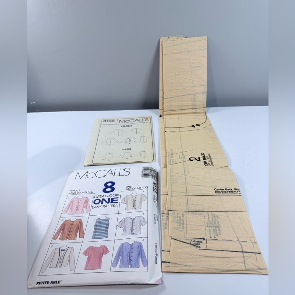 McCall's Pattern 8155 Misses Top‎ Jacket 2 Lengths Size Medium 12-14 Uncut - Picture 2 of 5
